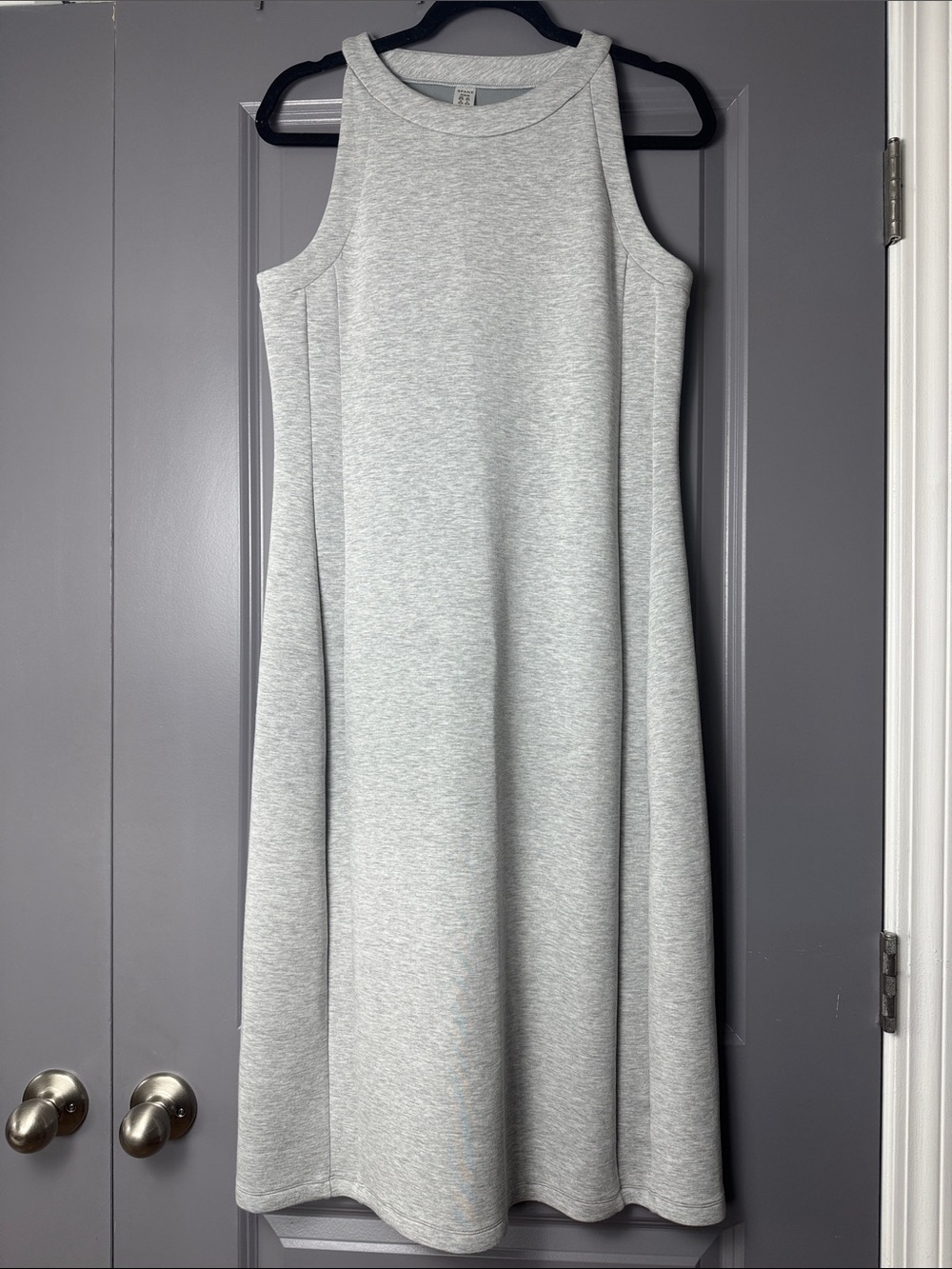 SPANX Gray Sleeveless Midi Dress | A-Line Knit | Size M